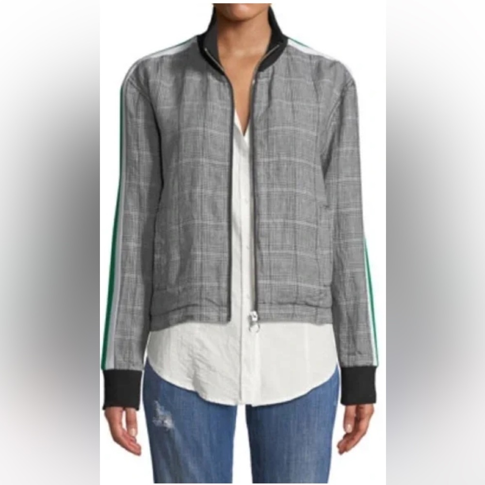 Current/Elliott/Women Dassen Plaid Side- Stripe Linen Jacket/NWT/ S - Picture 9 of 9